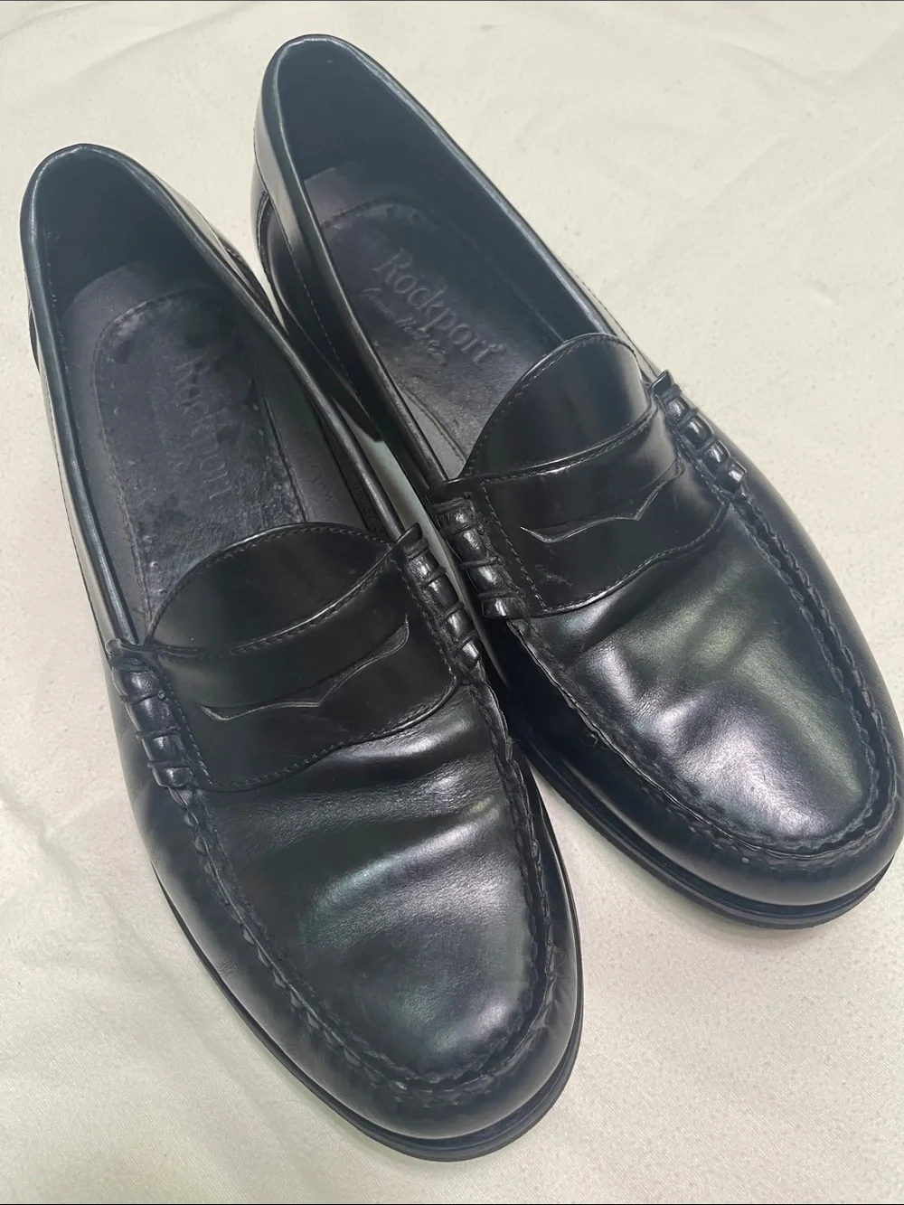 Rockport Black Leather Penny Loafers